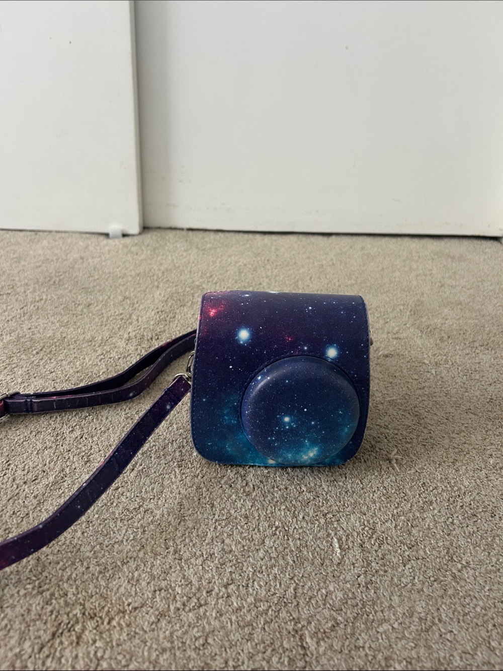 Polaroid Galaxy Print Crossbody Camera Case Bag - Cosmic Blue Purple